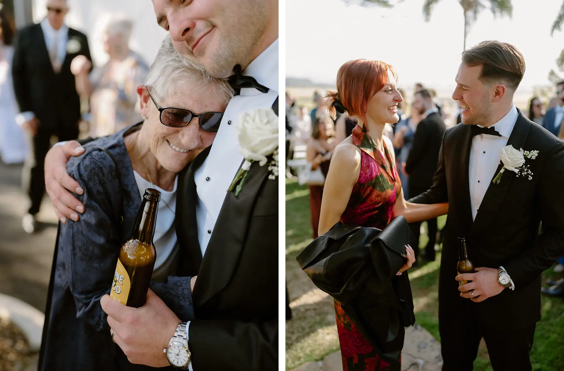 Hugs and congratulations from family straight after the ceremony, Botanica Plantation House
