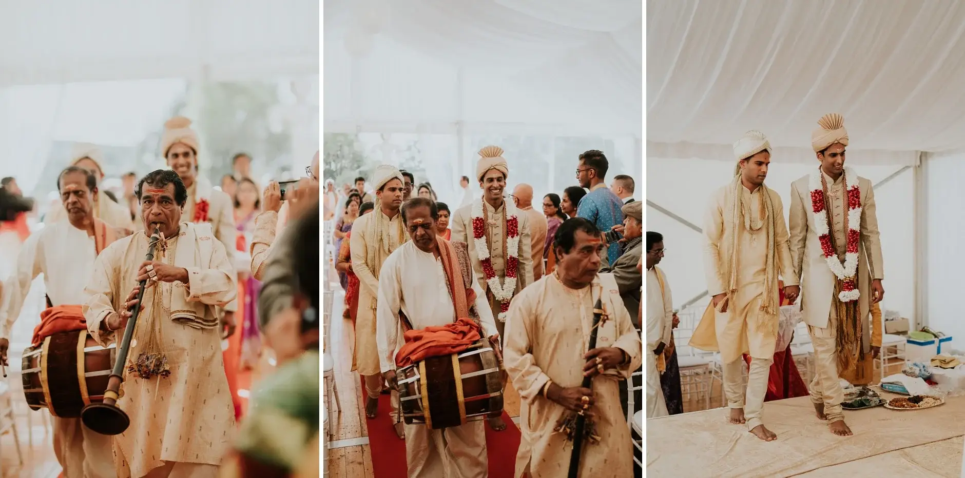 The groom’s procession into the temple, three frames, Sydney