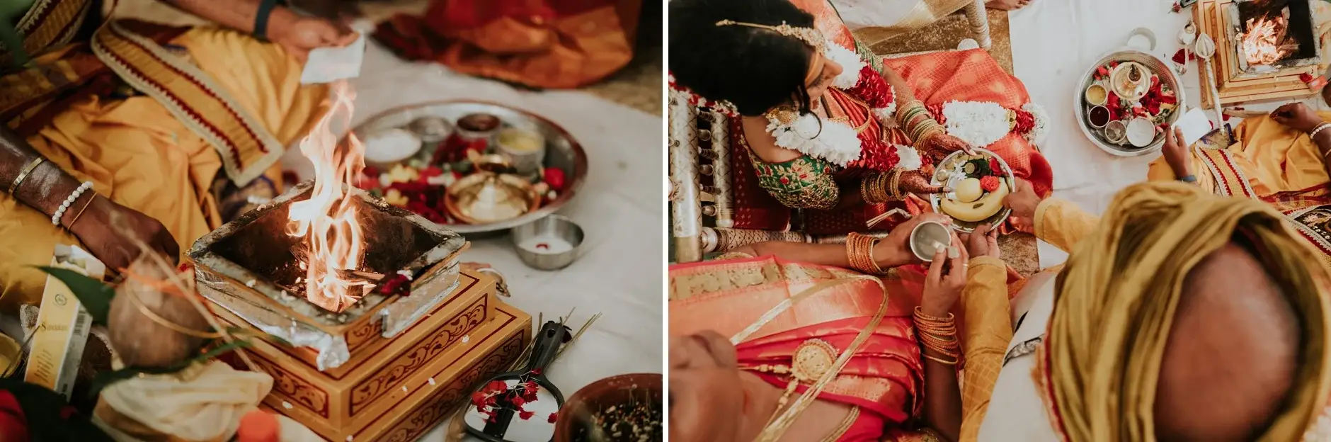 The sacred fire and the tying of the thali, two frames, Sydney