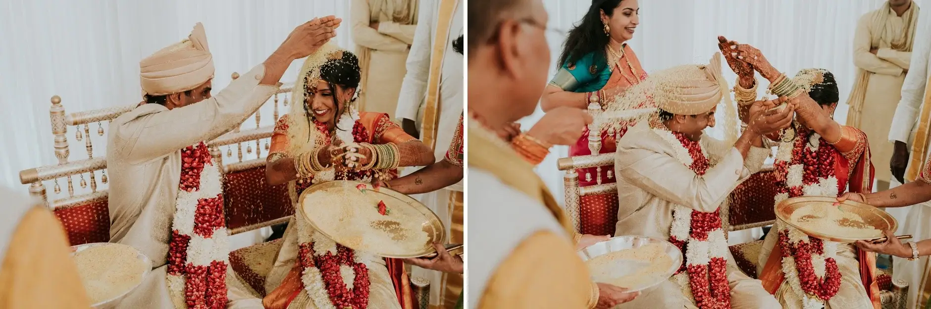 Blessings being given at the mandapam, two frames, Sydney