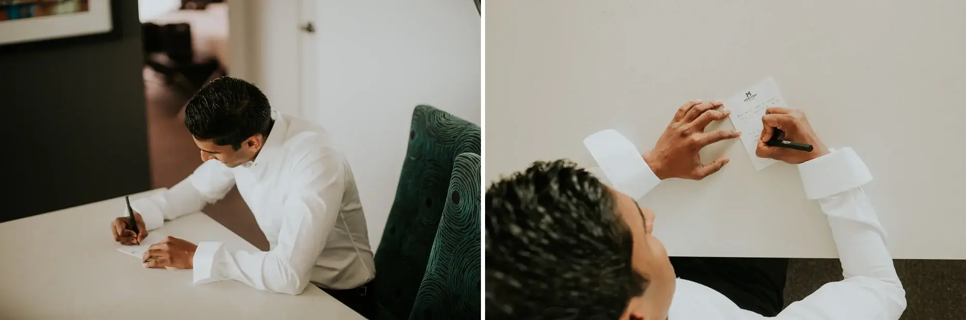 Brahman fastening his cufflinks on day two, two frames, Sydney