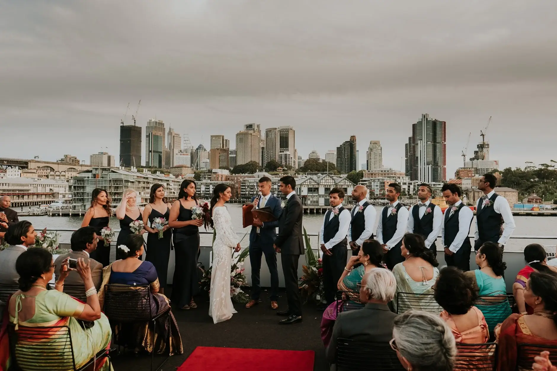 The ceremony with the city skyline behind, Sydney
