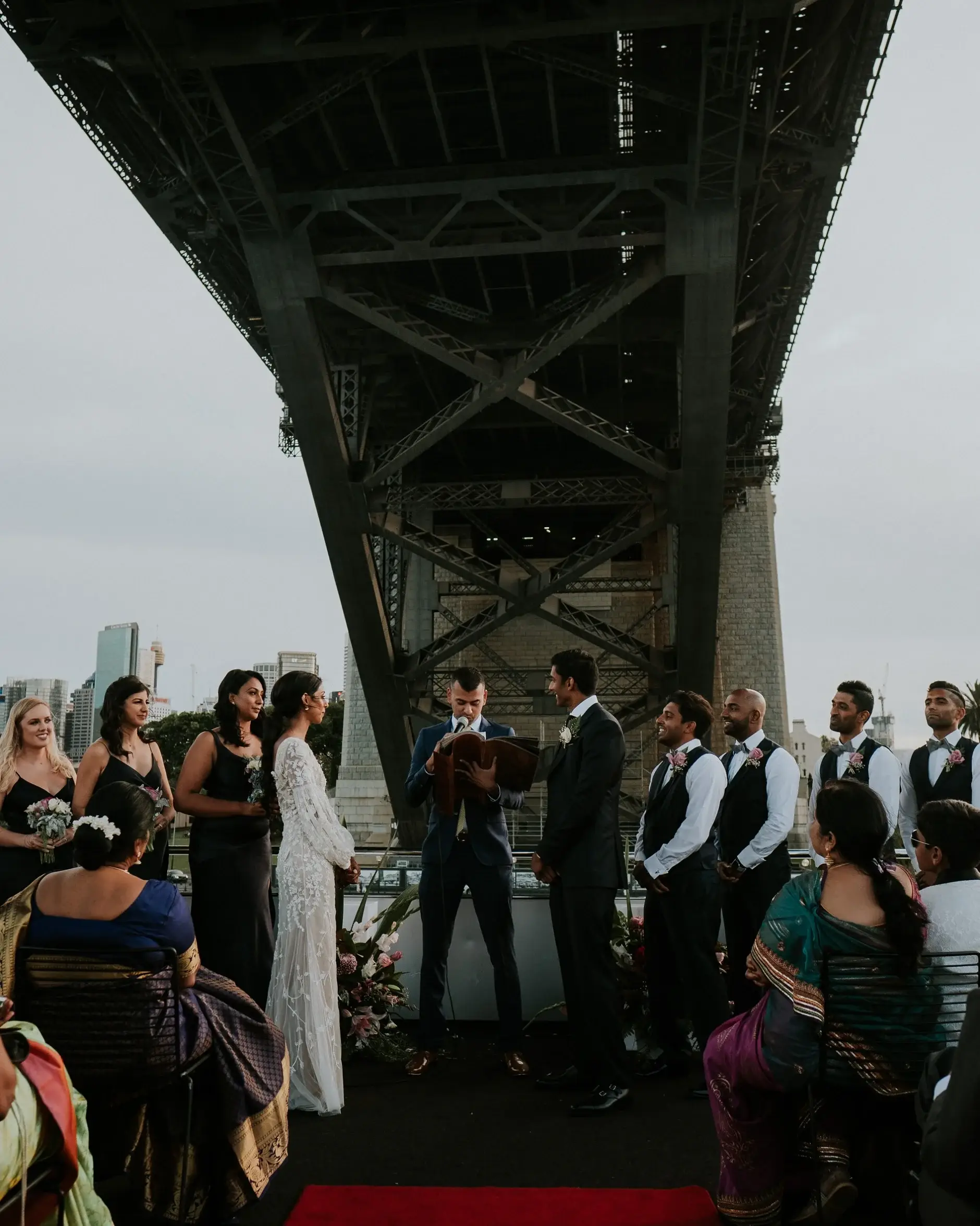 The ceremony directly under the Harbour Bridge, Sydney