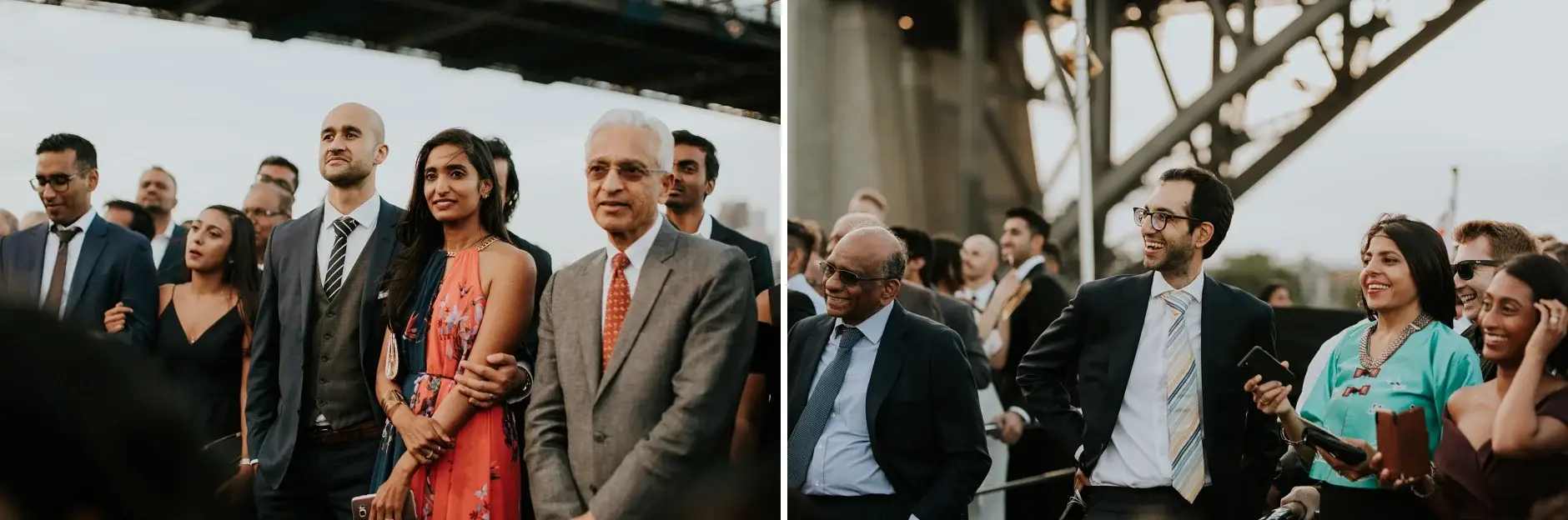Guests at the ceremony, two frames, Sydney