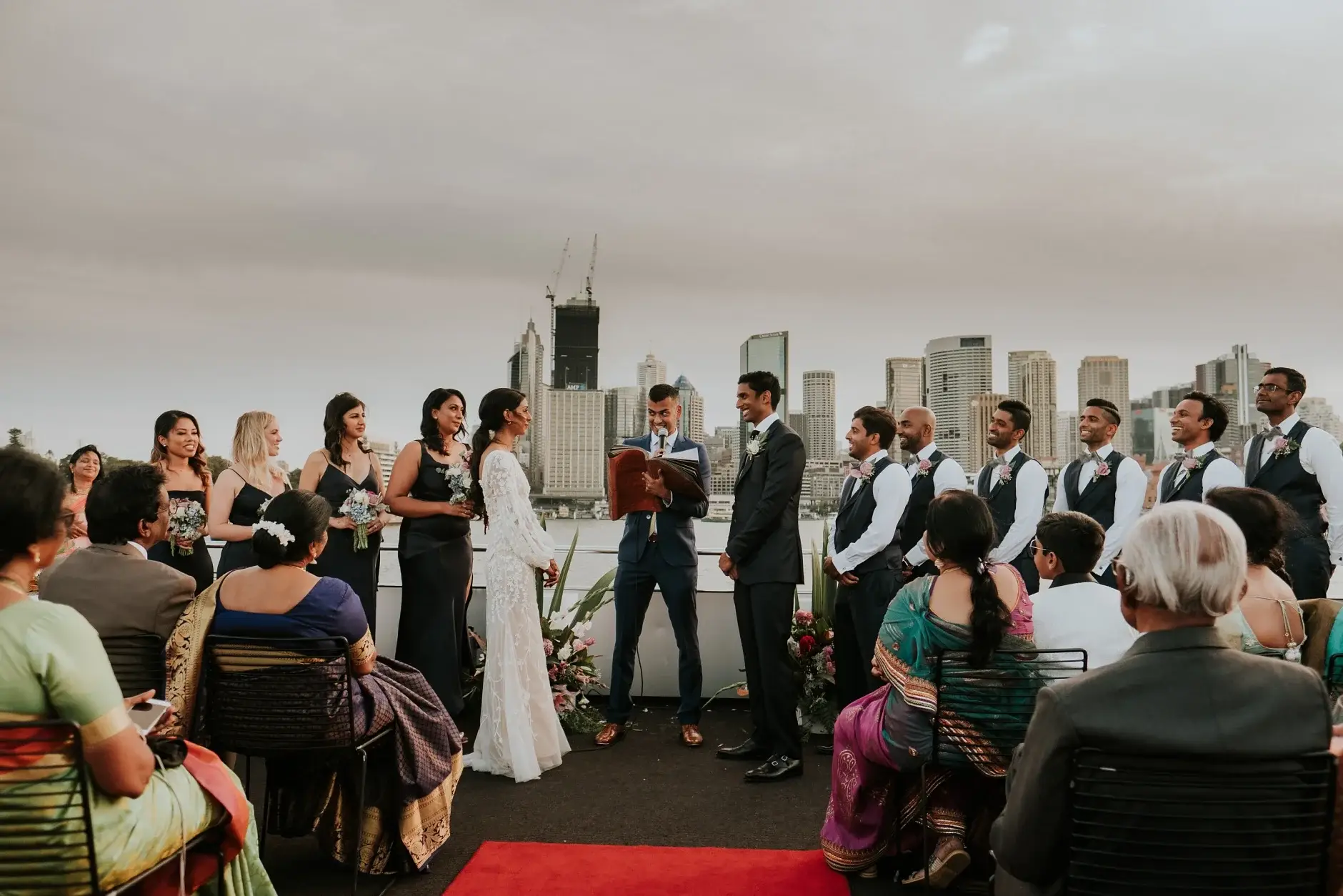 The ceremony seen from behind the seated guests, Sydney