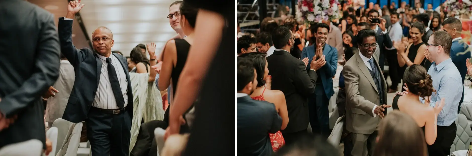 Guests mingling at the reception, two frames, Sydney