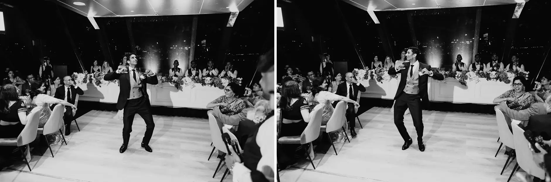 The first dance, two frames, black and white, Sydney