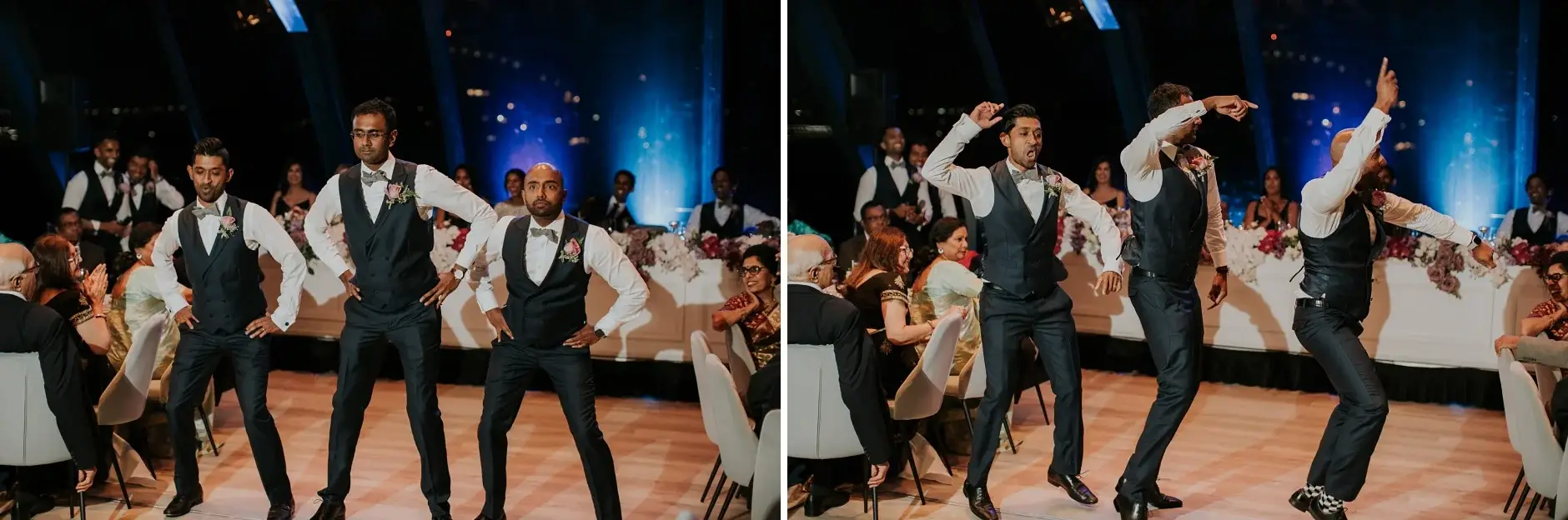 The groomsmen performing a dance, two frames, Sydney