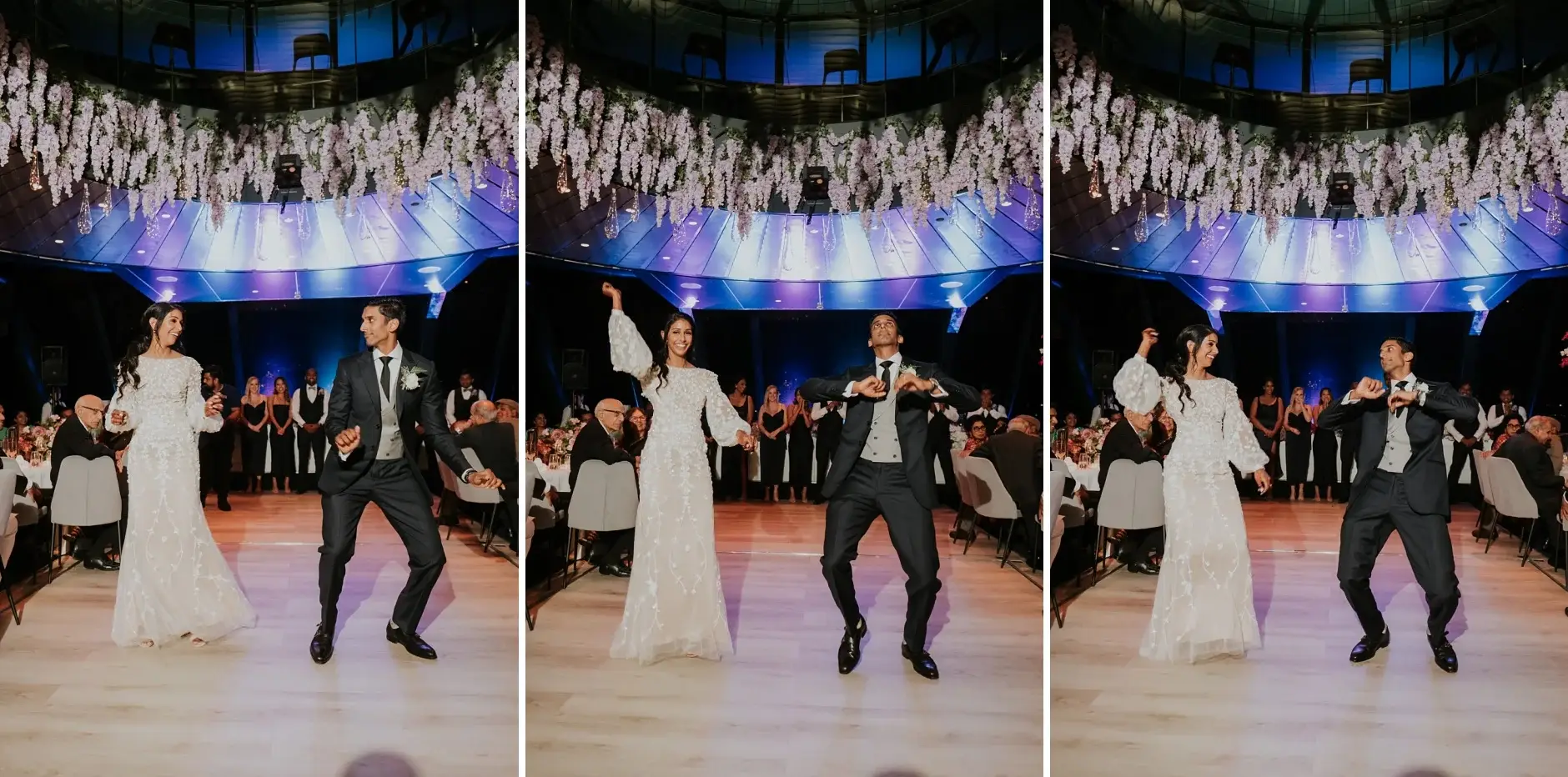Priyanka and Brahman dancing together, three frames, Sydney