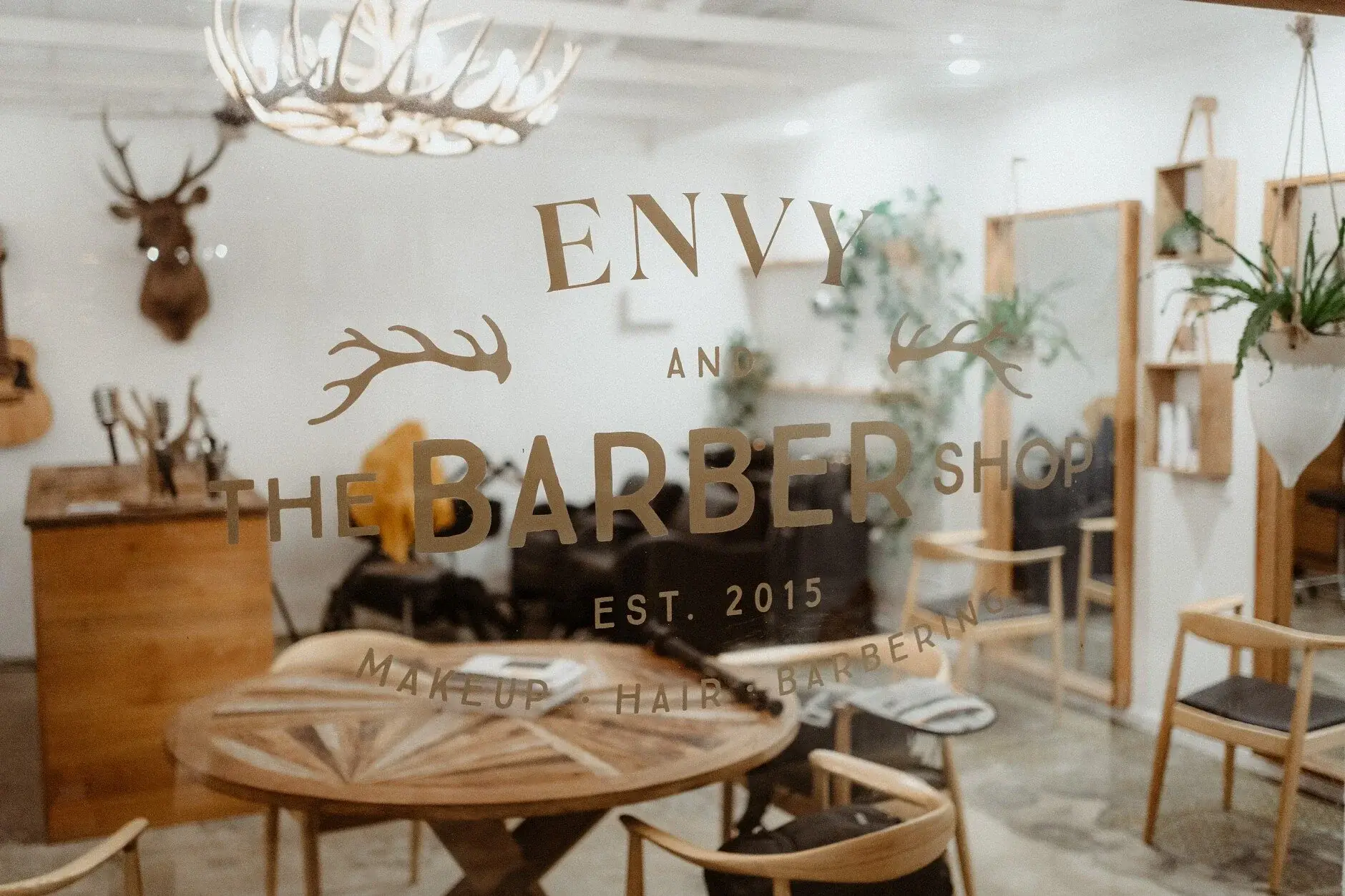 The interior of Envy and the Barber Shop, Byron Bay, where Matt got ready
