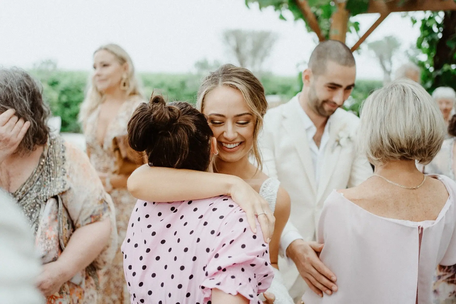 Breanna hugging a guest in the crowd, The Fig Tree Byron Bay