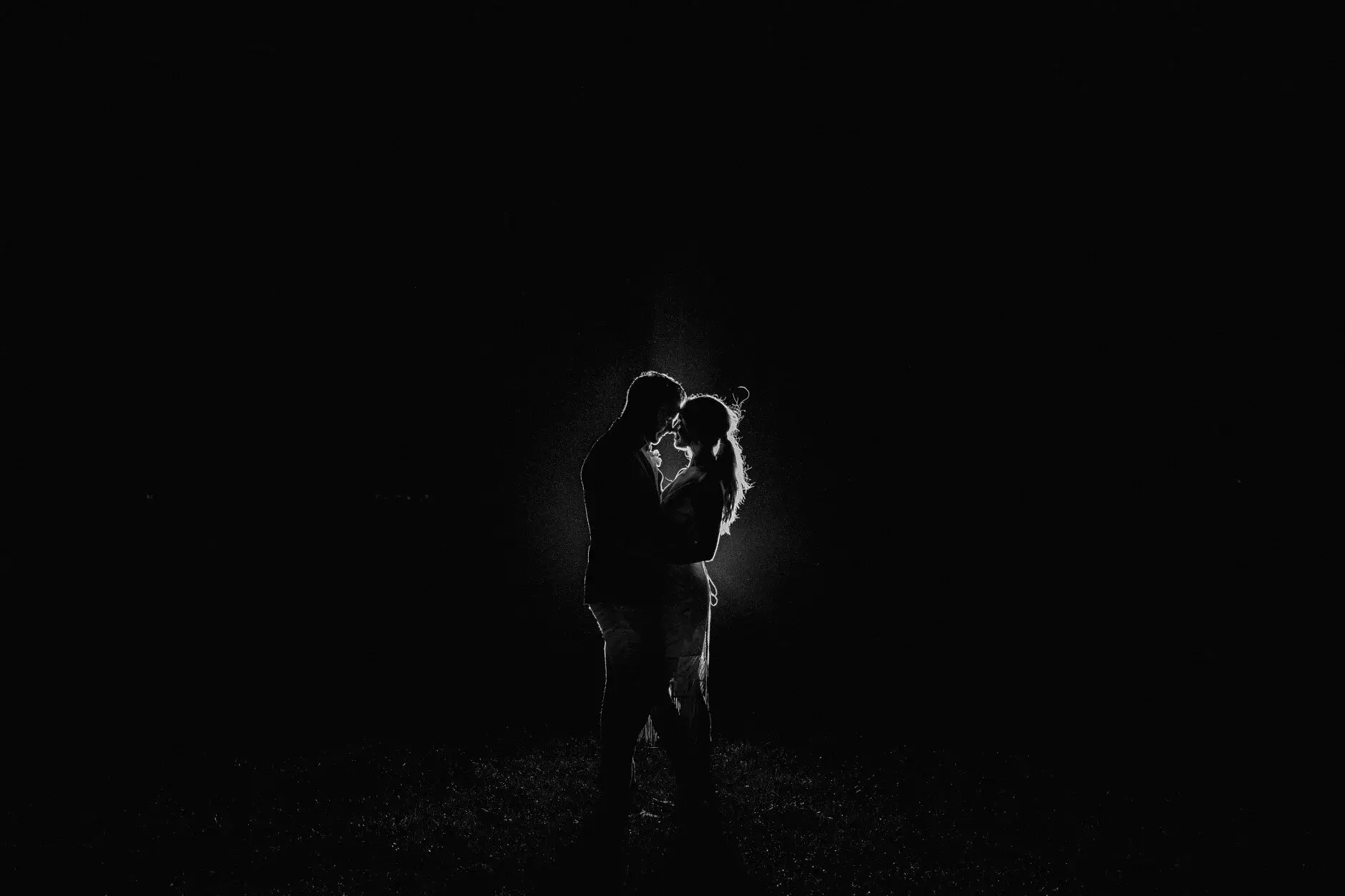 Breanna and Matt in the dark at the end of the night, Byron View Farm