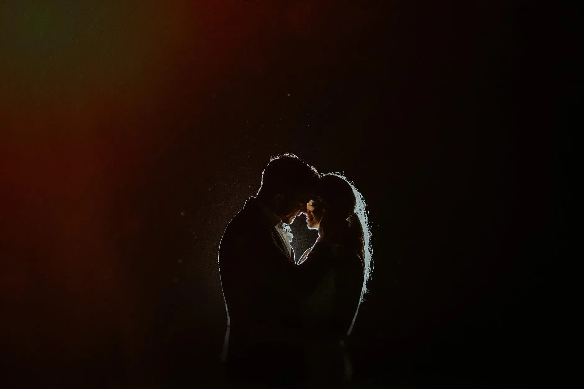 A last portrait of the couple lit against the darkness, Byron View Farm