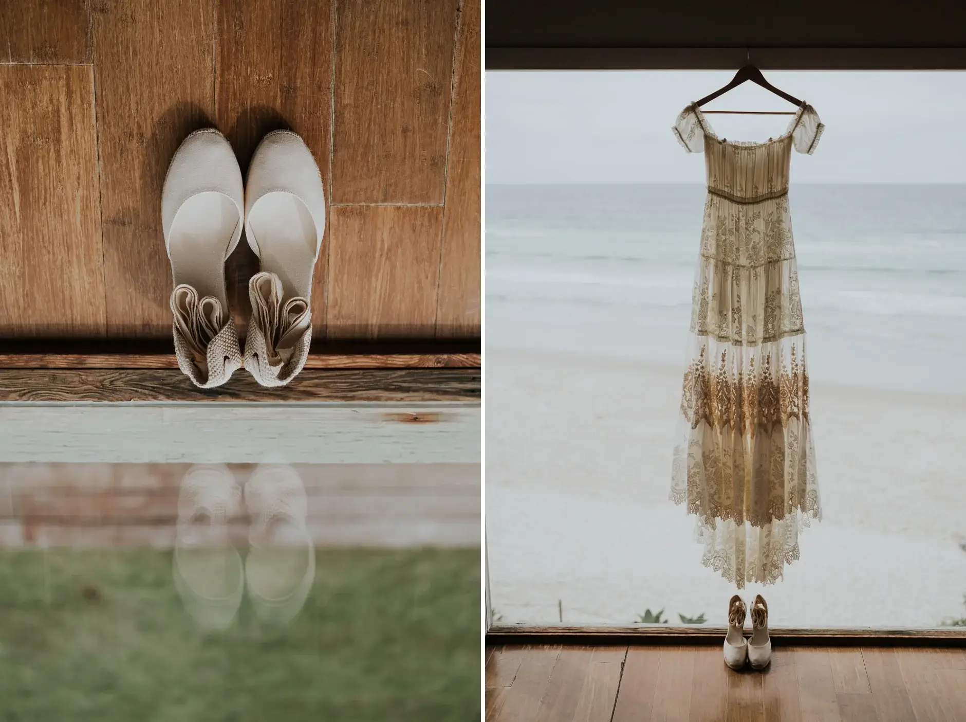 Cassie’s shoes on the floorboards, and her gown hanging against the sea