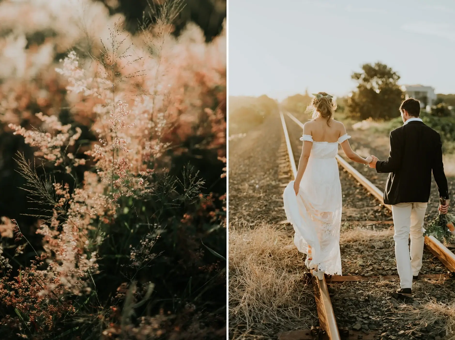 Cassie and Jack walking the disused railway track, Byron Bay