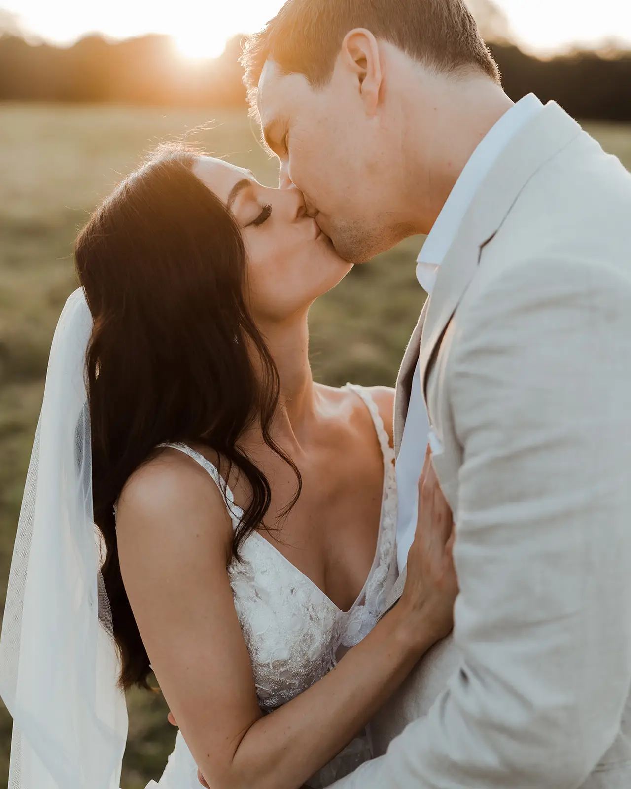 A kiss in the paddock as the sun drops behind the ridge, EarthHouse