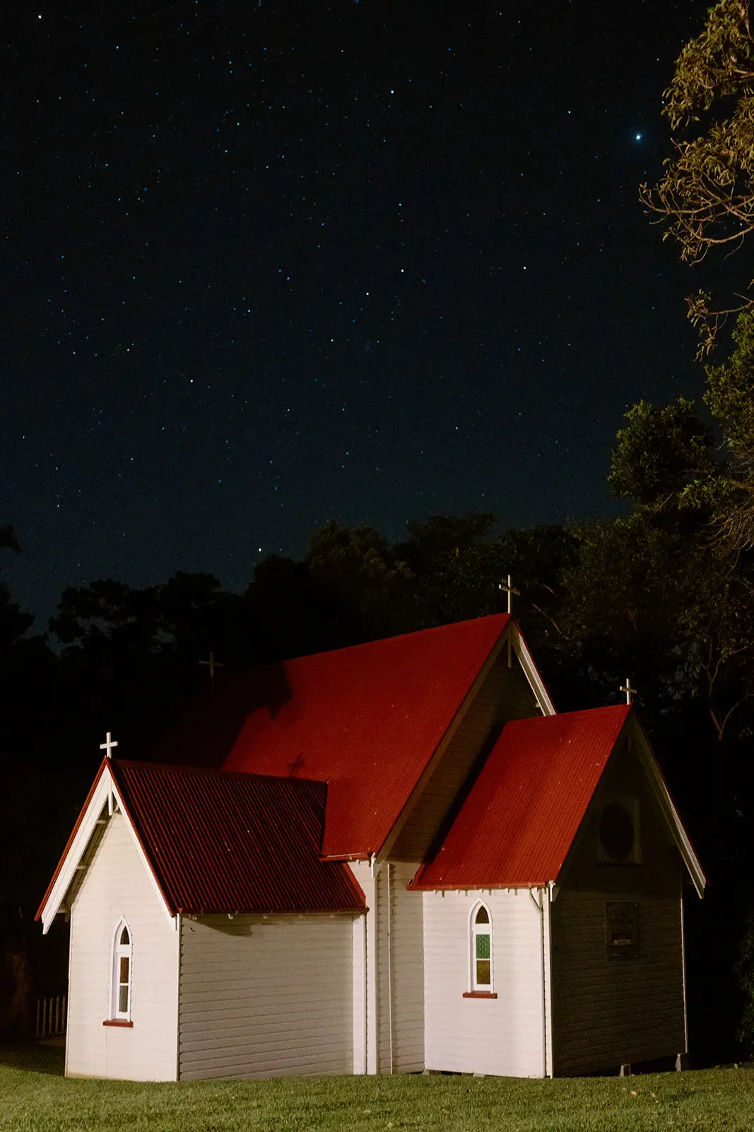 St Columba's church under a sky full of stars, Ewingsdale
