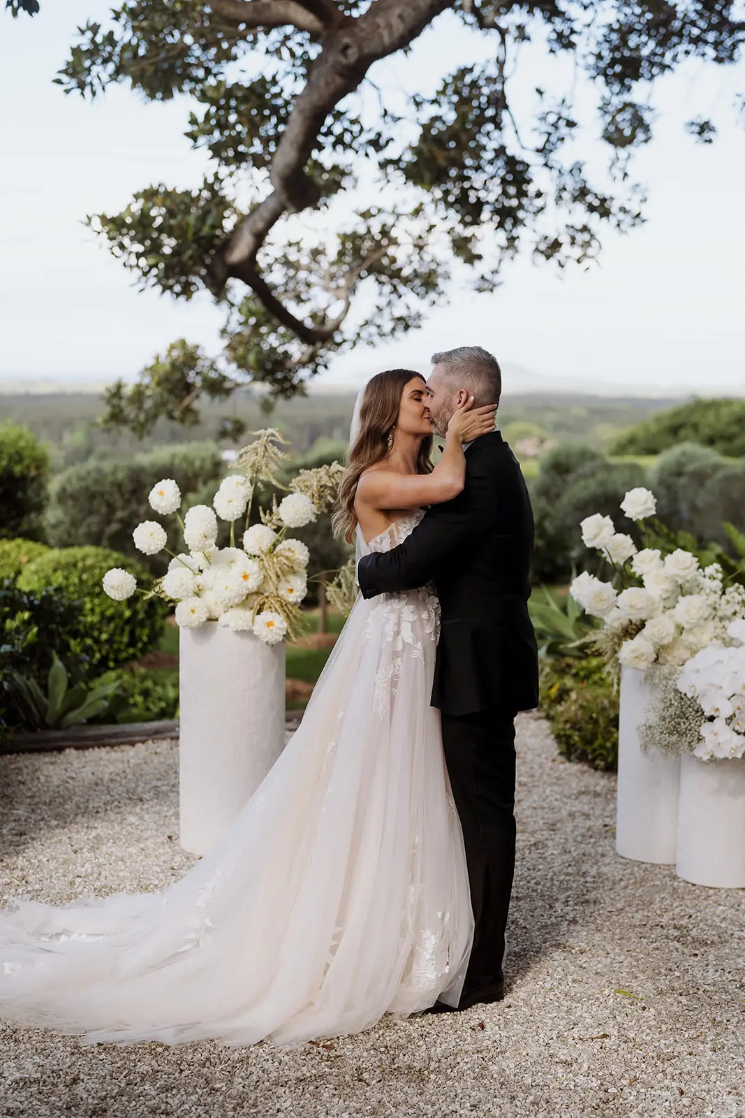 Letitia and Yoni's first kiss as a married couple, Fig Tree Restaurant