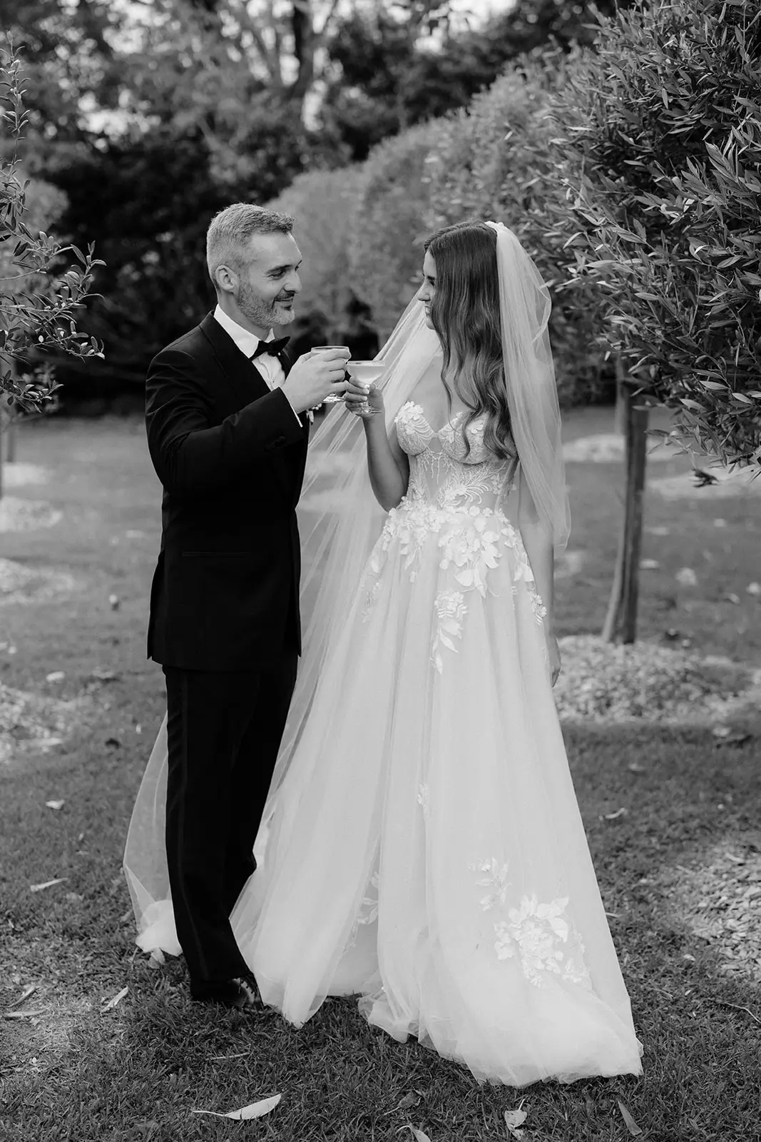 Letitia and Yoni in the garden after the ceremony, Byron Bay