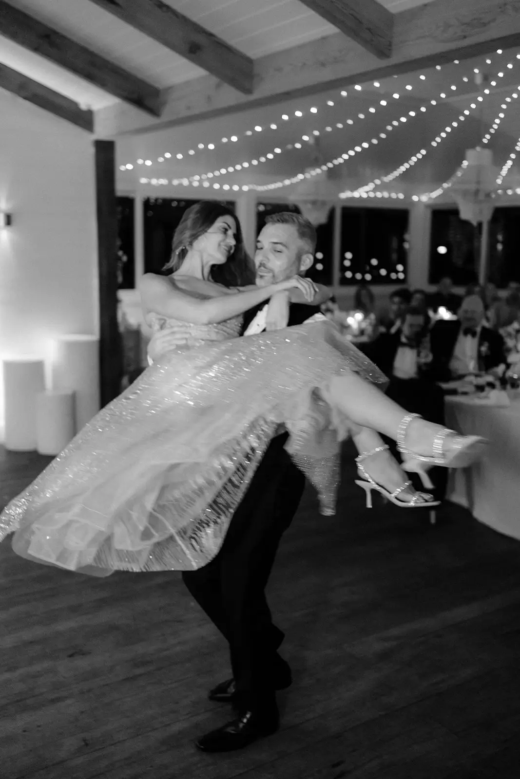 A guest mid-spin on the dance floor, Fig Tree Restaurant, Byron Bay
