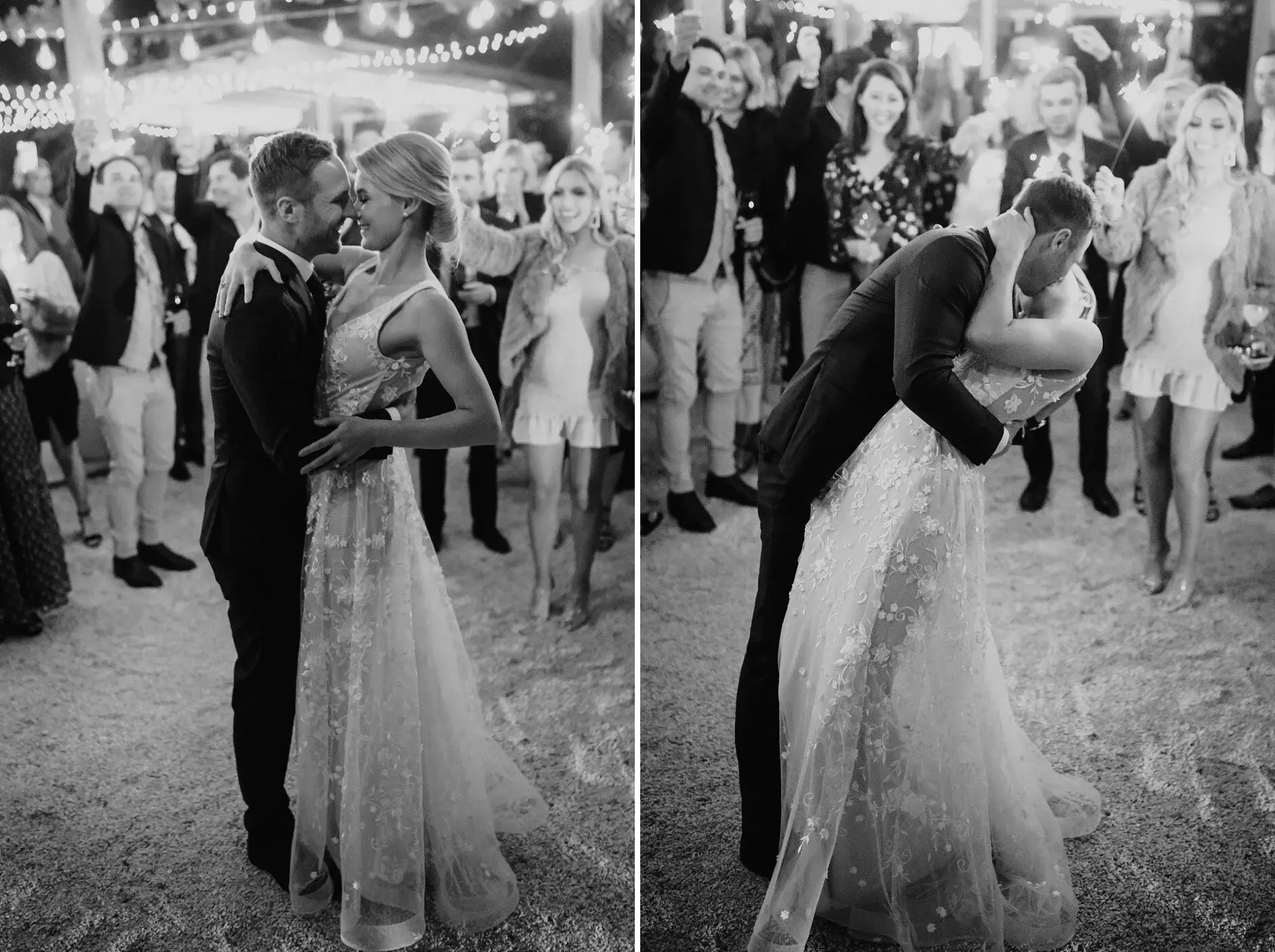 The first dance, black and white, Fig Tree Restaurant