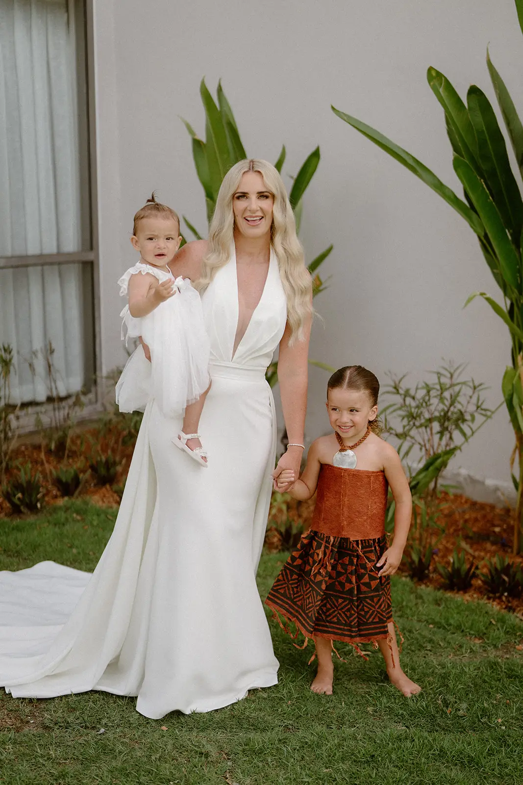 Brittany with her children before the ceremony, Crowne Plaza Nadi Bay