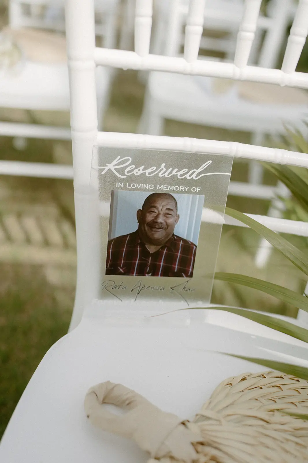 A reserved sign on a ceremony chair, Crowne Plaza Nadi Bay
