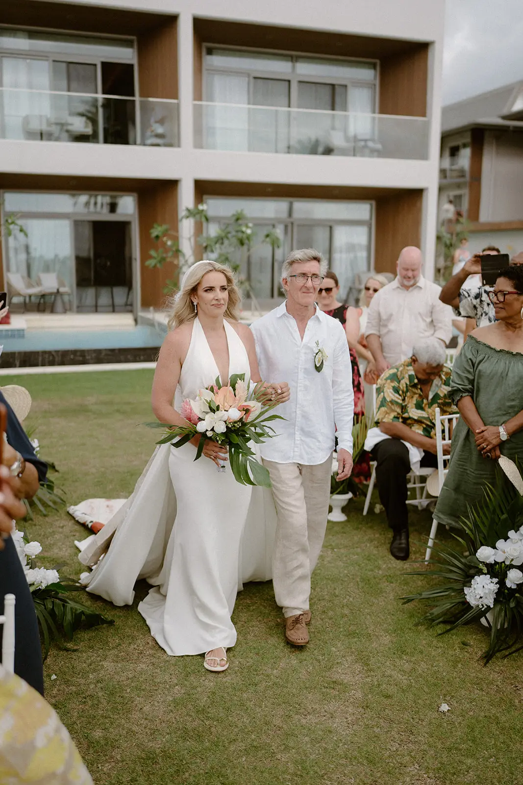 Brittany walking down the aisle at the Crowne Plaza, Nadi Bay