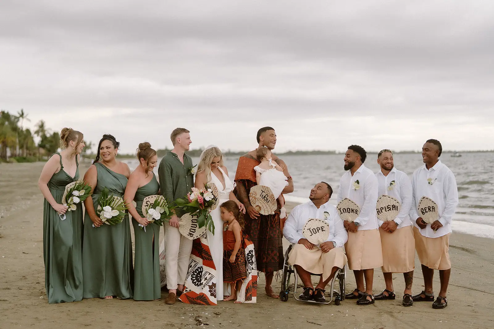 The bridal party on the beach at Nadi Bay, Fiji