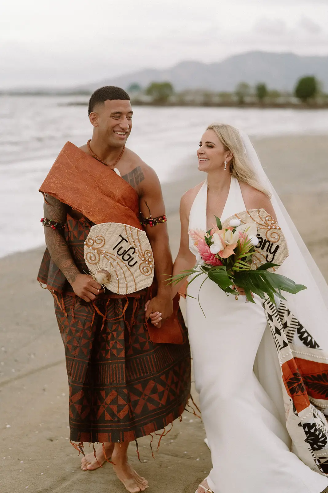 Brittany and Viliame's first portraits as a married couple, Nadi Bay