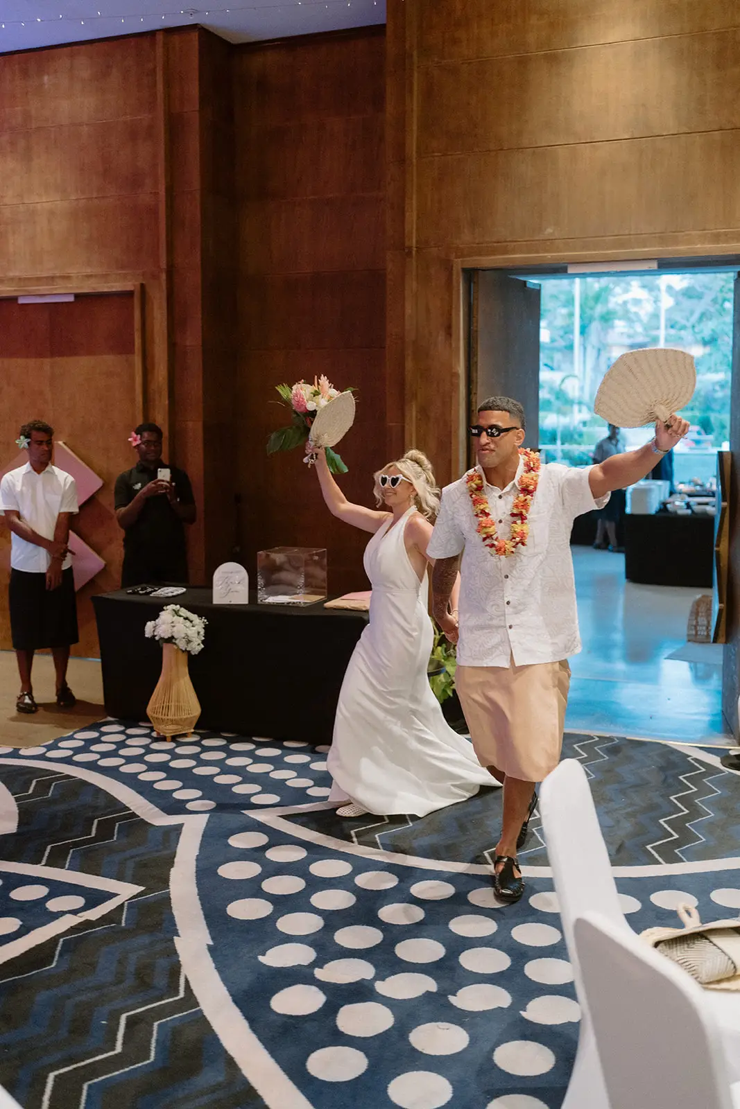 Brittany entering the reception, Crowne Plaza Nadi Bay