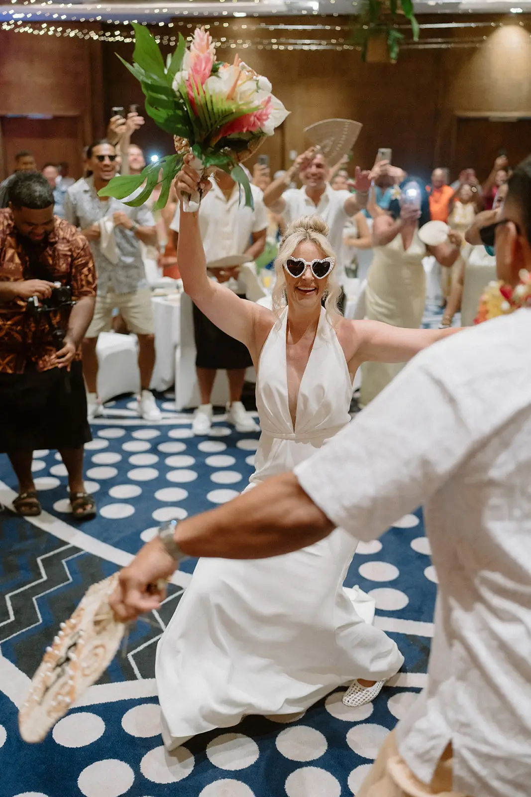 The couple's grand entrance to the reception, Nadi Bay