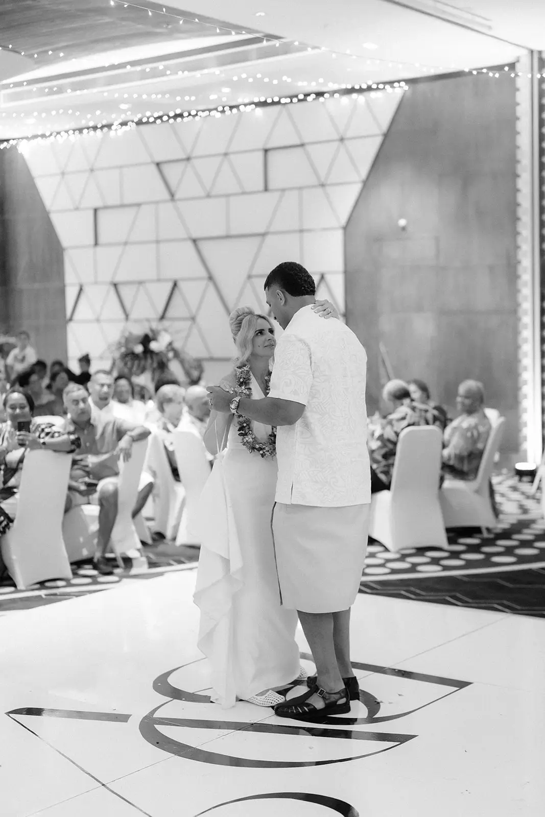 Brittany dancing with guests at the reception, Nadi Bay