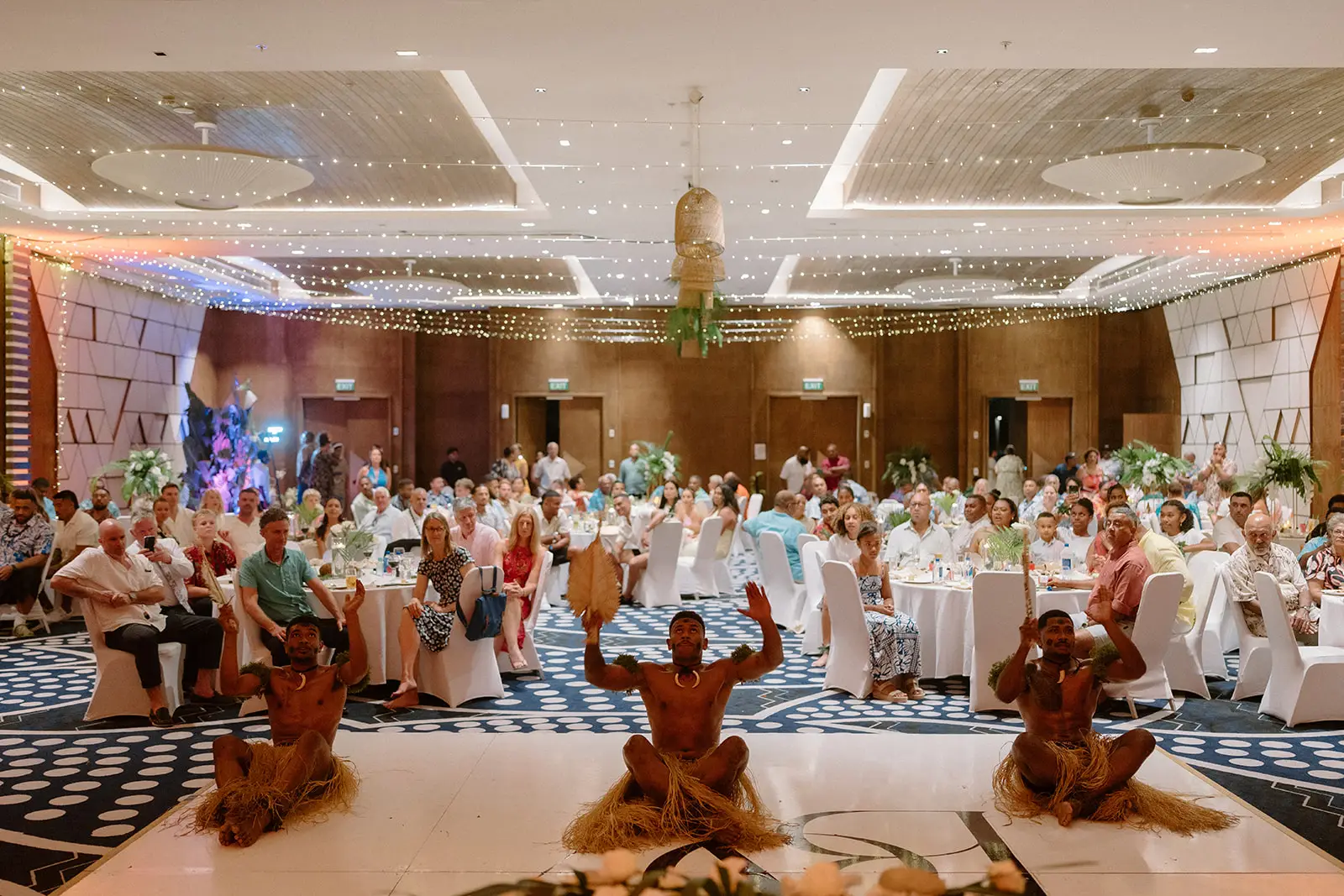 The dance performance seen across the reception room, Nadi Bay