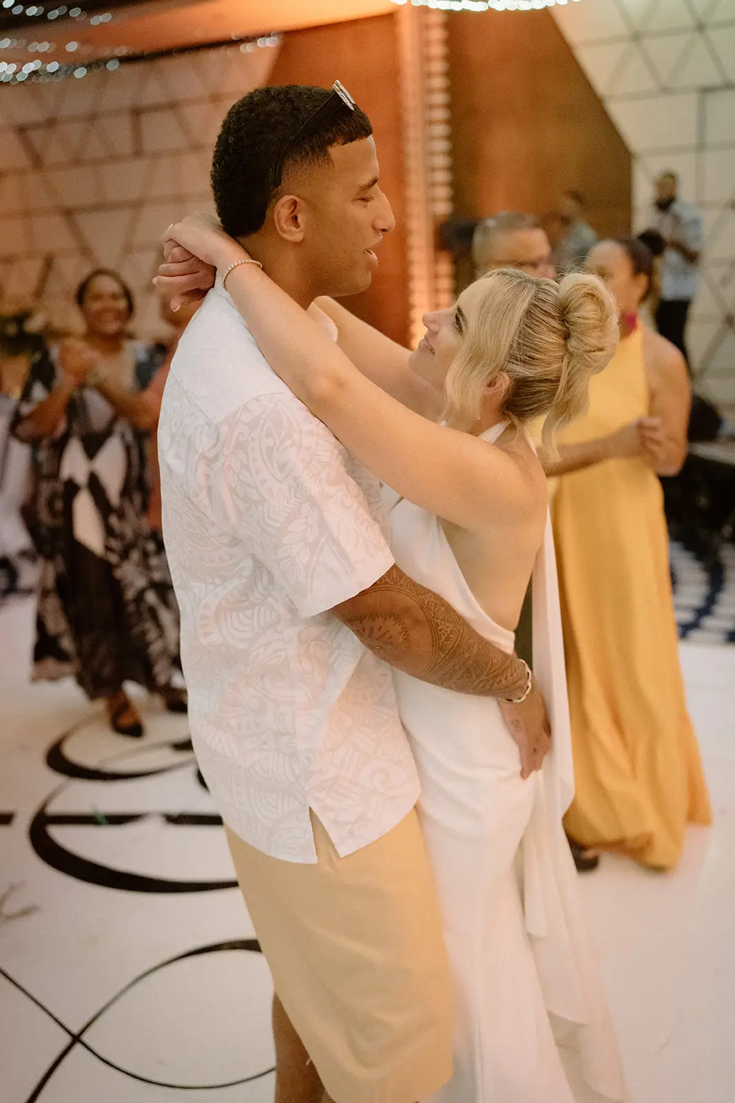 Brittany and Viliame dancing at the reception, Crowne Plaza Nadi Bay