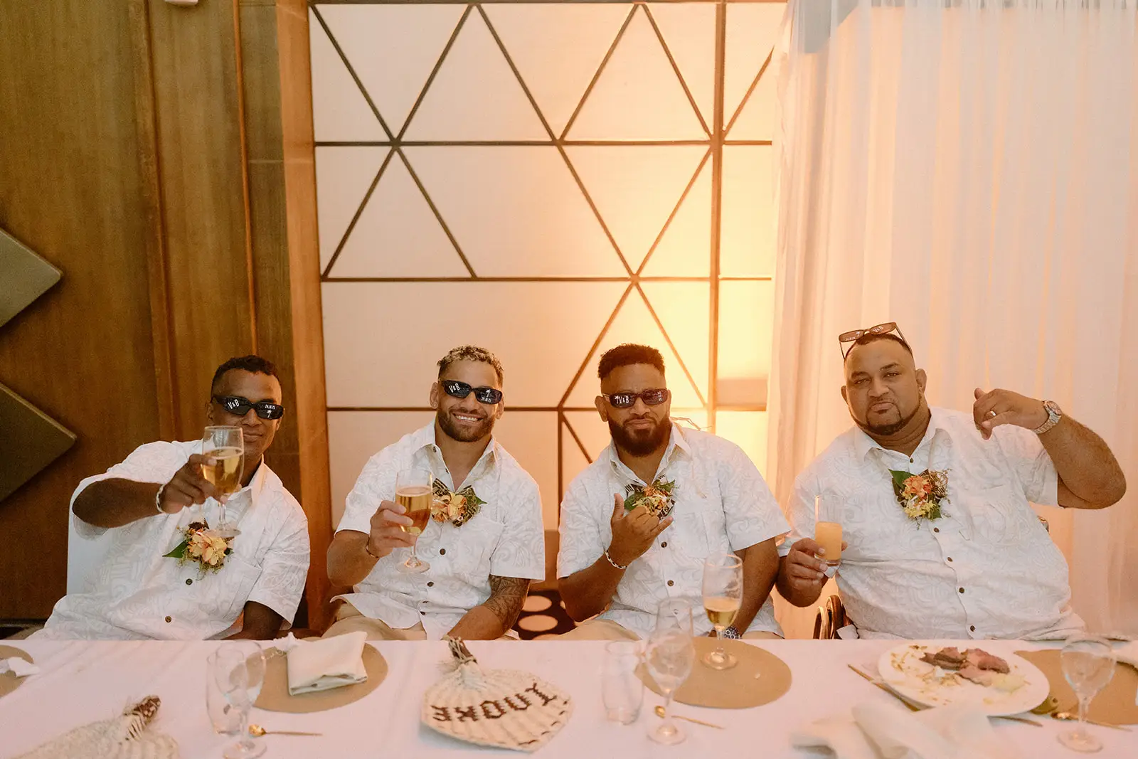 Groomsmen at the bridal table, Crowne Plaza Nadi Bay