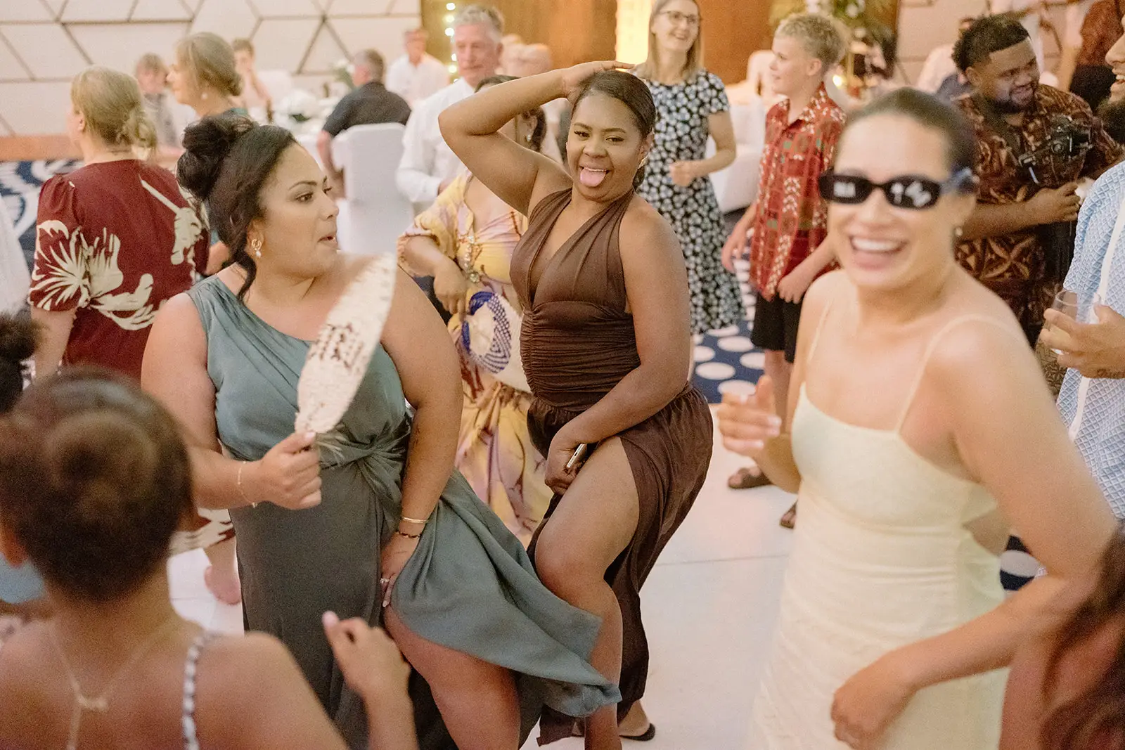 Guests dancing at the reception, Crowne Plaza Nadi Bay, Fiji