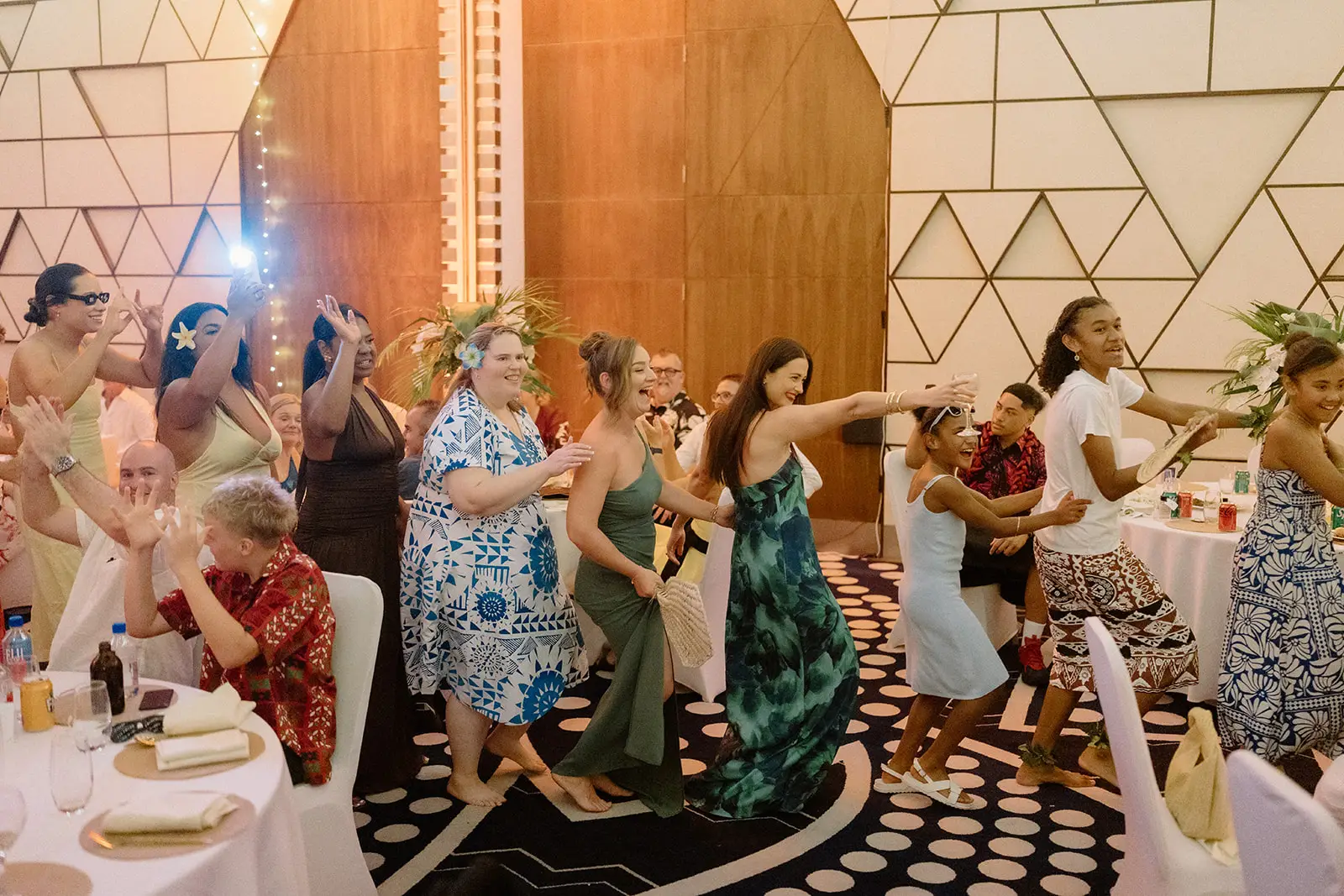 Late-night dancing at the Crowne Plaza reception, Nadi Bay