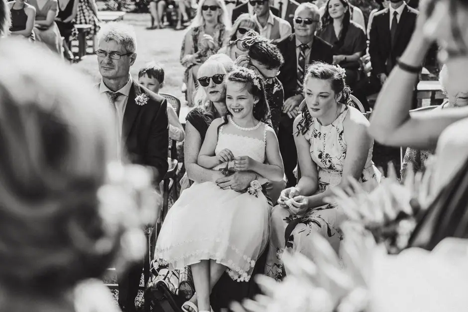 Guests watching the ceremony from their seats, Goremans Road