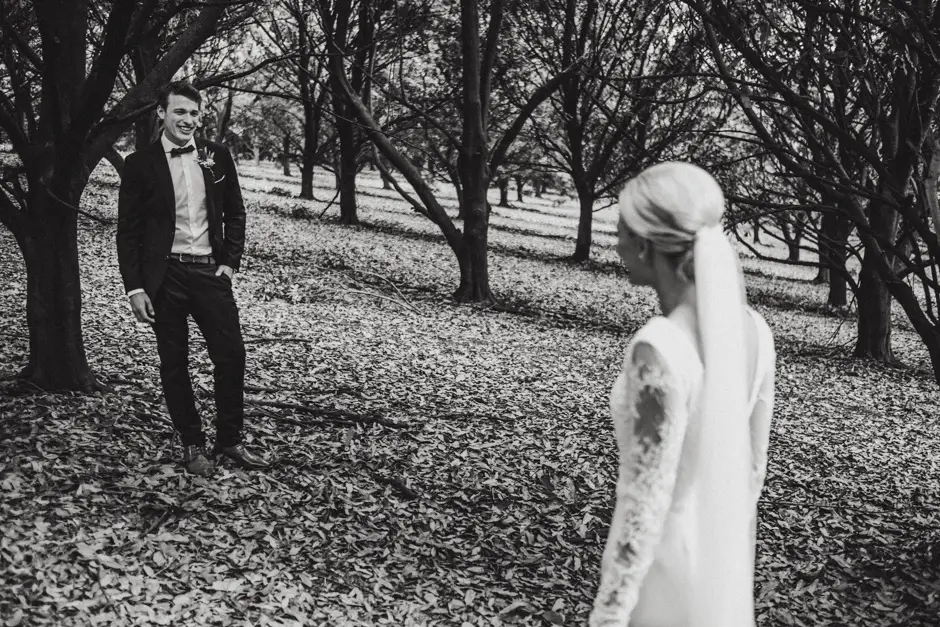 Jarrod watching Jessica turn away, veil catching the light, Eureka