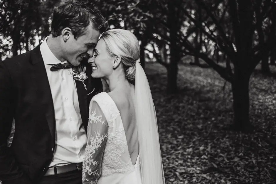 Jessica and Jarrod close together among the trees, Goremans Road
