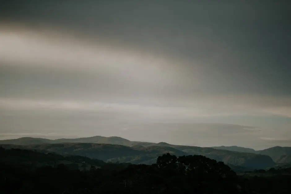 Stormy light over the hinterland ranges at dusk, Eureka