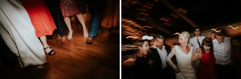 Guests jumping and dancing late in the night, Goremans Road
