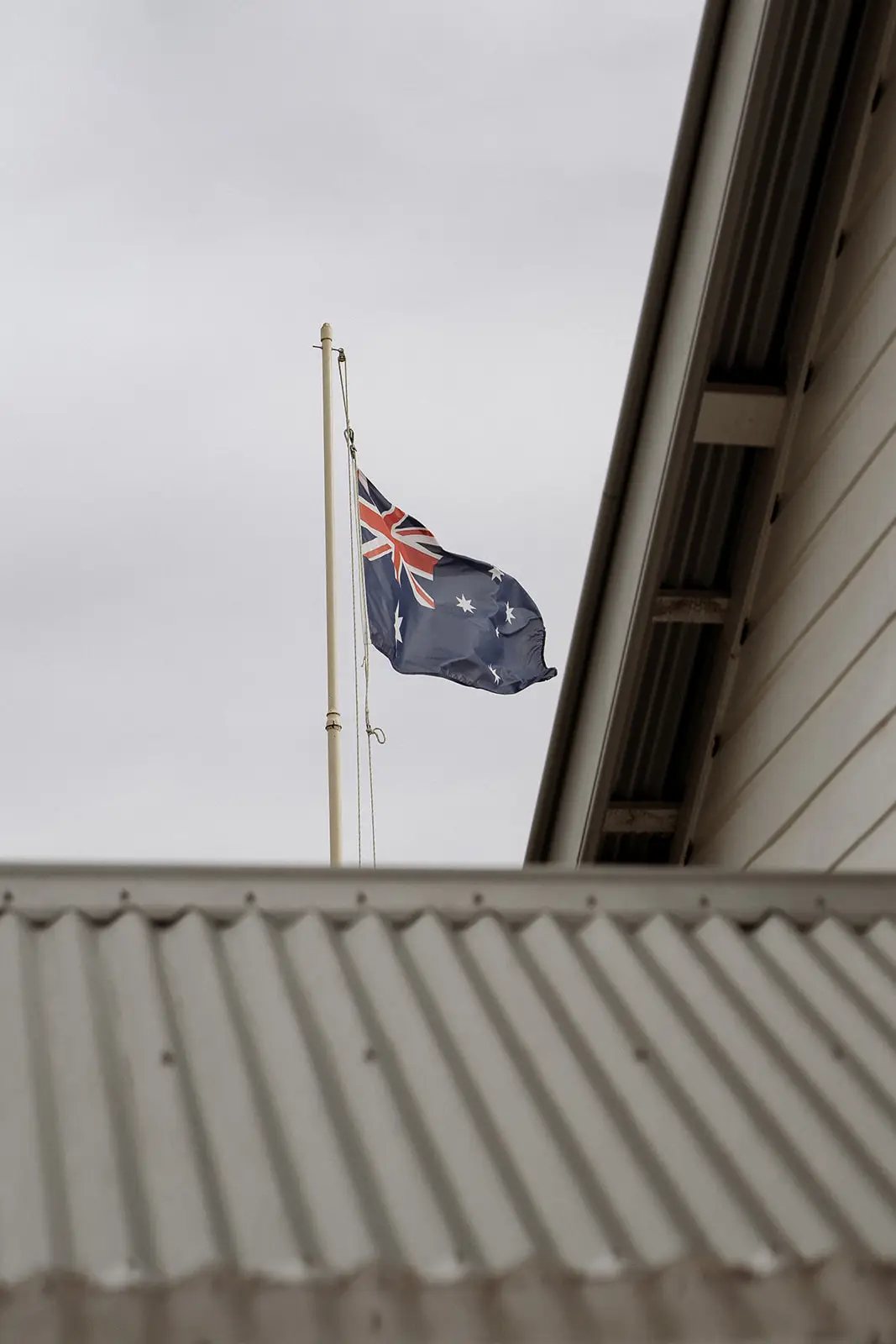The Australian flag above the Newrybar School of Arts hall