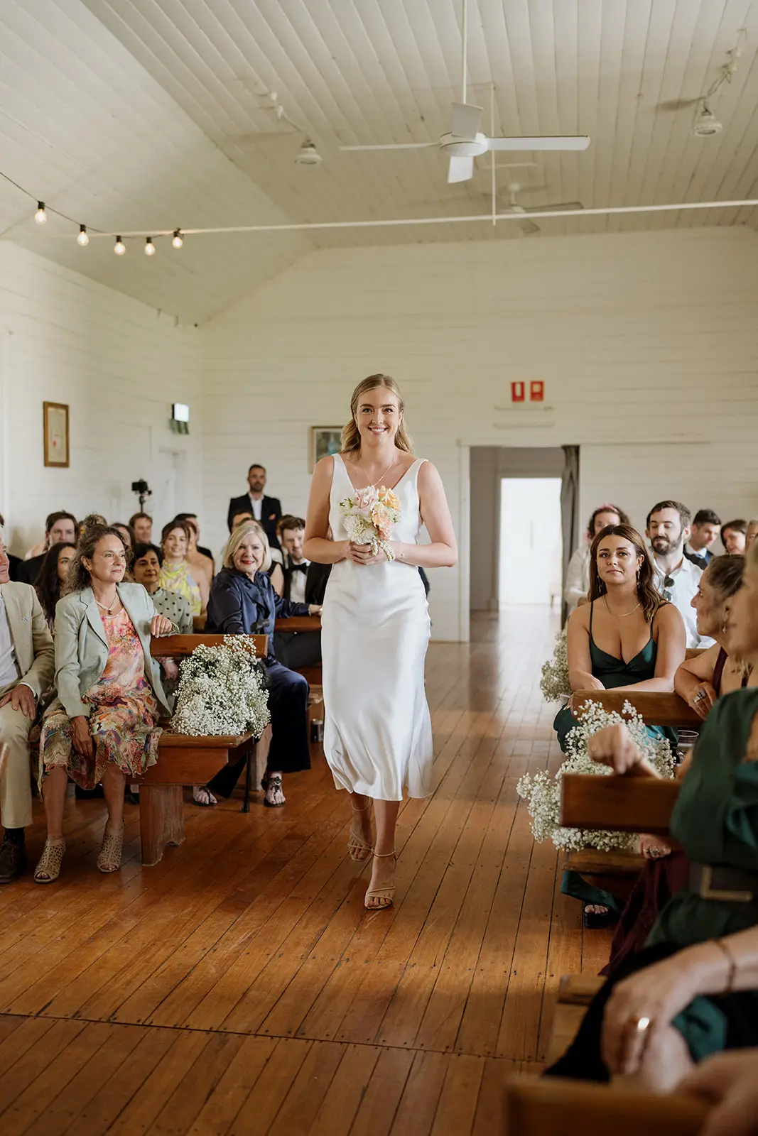 Nim reaching the front of the aisle, Newrybar hall