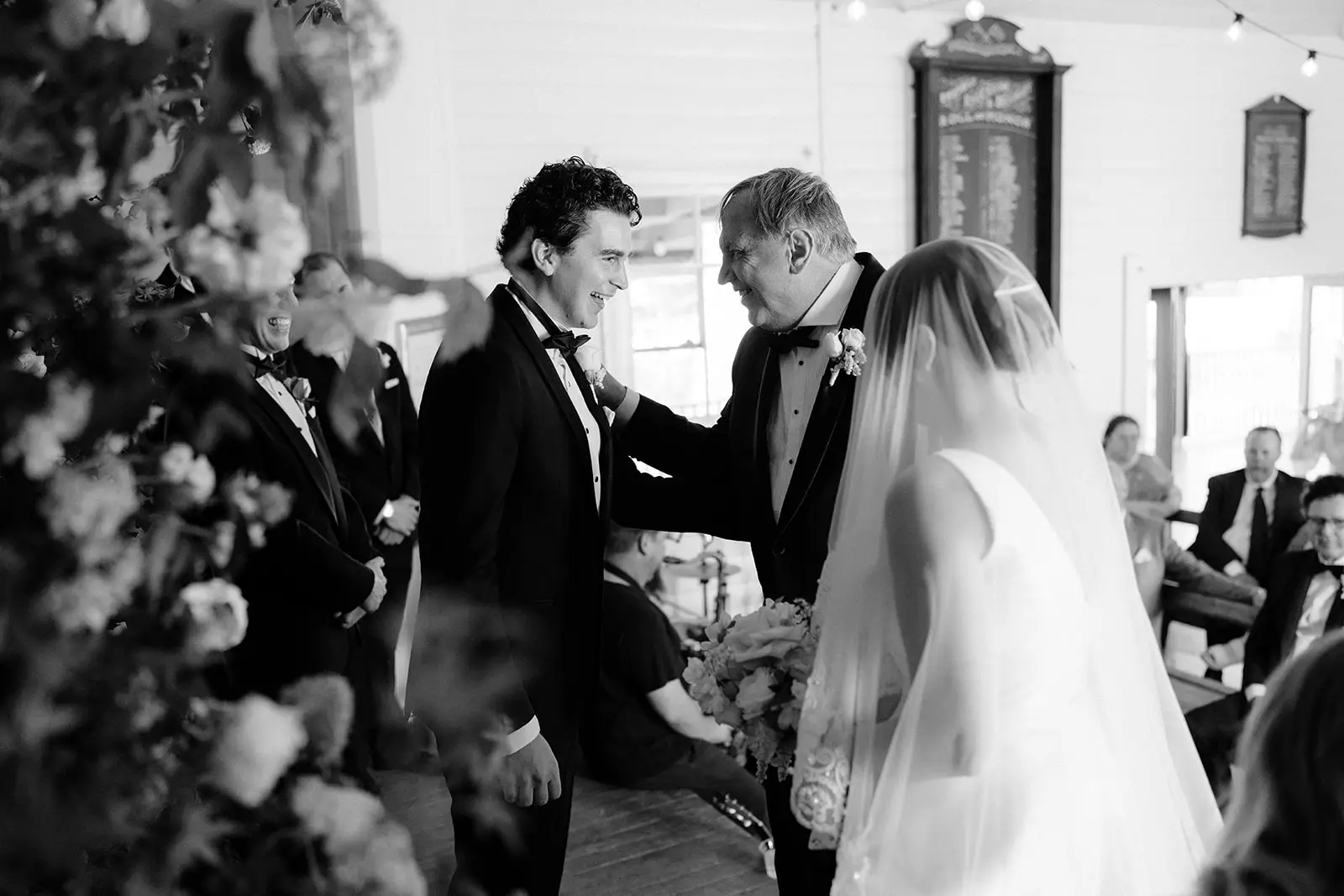 The handover at the front of the aisle, Newrybar hall