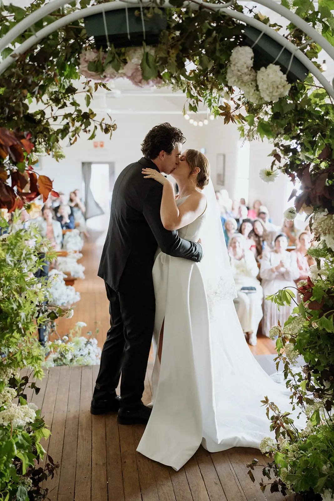 Tom and Nim's first kiss as a married couple, Newrybar