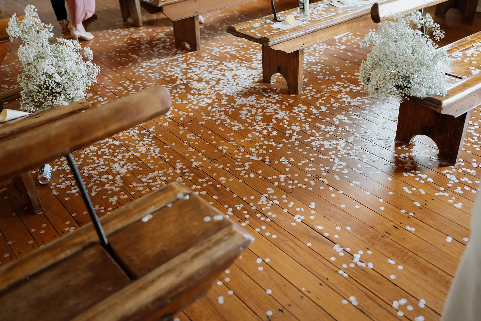 Confetti scattered across the hall floor, Newrybar