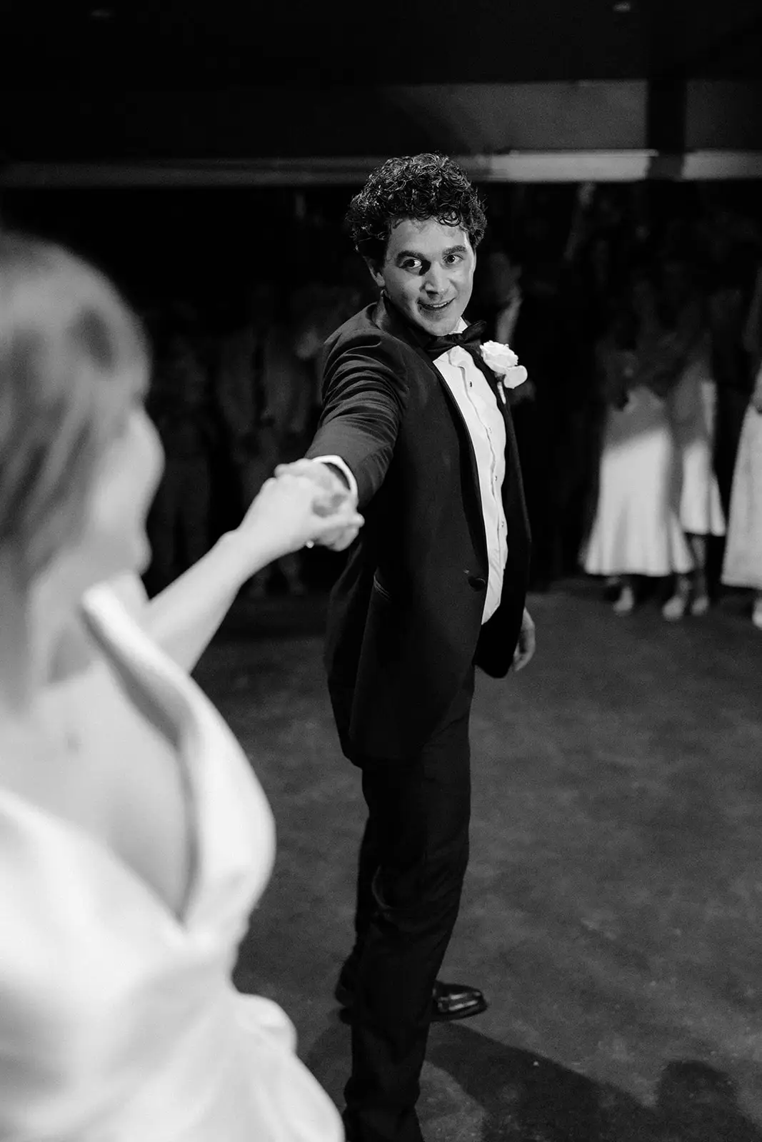 Tom spinning Nim on the dance floor, Harvest Newrybar