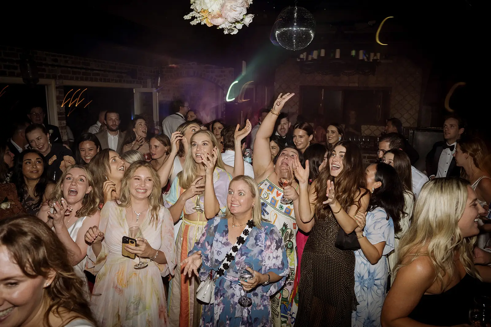 The bouquet in the air above the guests, Harvest Newrybar